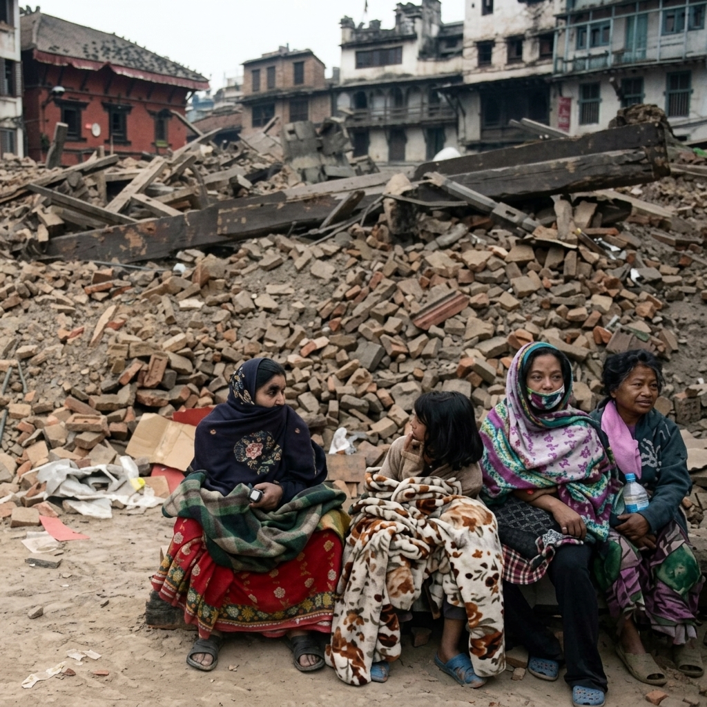 Earthquake rubble survivors receiving support